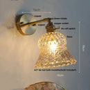 GobekUsa Amber Flower Glass Wall Light Fixture with Pull Chain Switch