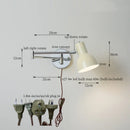GobekUsa Cream LED Swing Arm Wall Lamp for Living Room Bedroom Mirror Stair Light