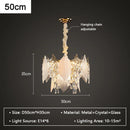 GobekUsa Crystal Glass Chandelier Blade LED Pendant Light for Living Dining Bedroom Lighting
