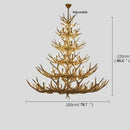 GobekUsa Antler Deer Chandelier: Rustic Resin Hanging Lamp for Living Room & Loft