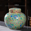 GobekUsa Enamel Tea Pot Ceramic Storage Jar - Airtight Coffee Container