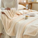 GobekUsa Double Sided Jacquard Milk Velvet Blanket - Winter Warm Sofa Cover
