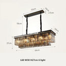GobekUsa Gold Black Metal Crystal Pendant Lights Chain Hanging LED Suspension Lamp Fixtures