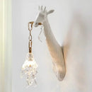 GobekUsa Giraffe Love Wall Lamp: Resin Animal Atmosphere Bedside Lighting for Cute Room Decor