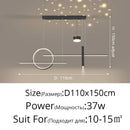 GobekUsa Black Nordic Style LED Pendant Lights for Living Room Dining Room Lighting