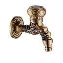 GobekUsa Antique Brass Dragon Carved Outdoor Washing Machine Faucet Cold Tap