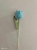 GobekUsa Handmade Knitted Crochet Tulips for Home Decor - Set of 1
