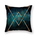 GobekUsa Geometric Leaf Flower Pillowcase Teal Blue Sofa Car Home Decor Throw Cover