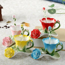GobekUsa Enamel Rose Peony Floral Coffee Cup Wedding Birthday Gift