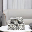 GobekUsa Black & White Zebra Pattern Jewelry Storage Box Desktop Organizer