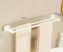 GobekUsa Bathroom Set: Cream White Shelf, Towel Rack, Paper Holder, Brush Holder & Hardware