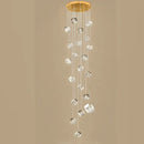 GobekUsa Crystal LED Chandelier for Staircase: Luxury Indoor Stair Lighting Fixture