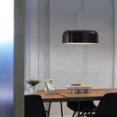 GobekUsa Glossy Black Round Nordic Pendant Light for Dining Room and Bar Decor