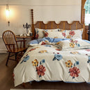 GobekUsa Egyptian Cotton Bedding Sets - Queen King Ru Size, Print Sheet Pillowcase Duvet Cover Set