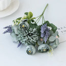 GobekUsa Artificial Hydrangea Tea Rose Bouquet for Home Decor and DIY Wedding Bouquets