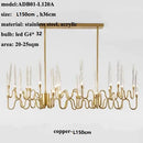 GobekUsa Crystal Branch Chandelier: Nordic LED Pendant Light for Home Décor & Wedding Lighting
