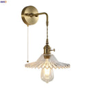 GobekUsa Brass Glass LED Wall Sconce Light for Living Room, Bedroom, Bathroom
