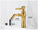 GobekUsa Gold Brass Bathroom Faucet Single Handle Deck Mounted Basin Mixer Tap