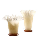 GobekUsa Large Glass Vase with Lotus Leaf Edge for Home Decor