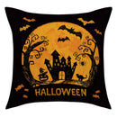 GobekUsa Halloween Pillowcase Set - Festive Sofa Cushion Covers with Pumpkin Cat Witch Hat Print.