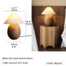 GobekUsa Elegant Wood Table Lamp for Bedroom Office Decor