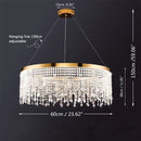 GobekUsa Crystal Chandelier Pendant Light LED Fixture for Living Dining Room Glamorous Home Decor
