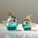 GobekUsa Hand Blown Glass Fish Figurine Crystal Sculpture Home Decor Gift Fengshui Ornament