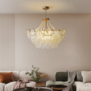 GobekUsa Clear Glass LED Chandelier: Modern French Style for Living Room, Bedroom, Kitchen.