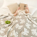 GobekUsa Butterfly Jacquard Double-Layer Wool Blanket: Soft & Warm for Autumn/Winter