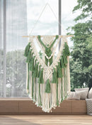 GobekUsa Green Macrame Tassel Stick Wall Hanging for Home Decoration