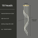 GobekUsa Golden LED Crystal Chandelier for Living Room Staircase