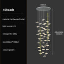 GobekUsa Crystal Glass Staircase Chandelier: Modern Nordic Luxury Living Room Lighting