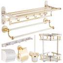 GobekUsa Bath Hardware Set: Shelf, Towel Rack, Holder, Brush Holder, Towel Hanger, Hooks