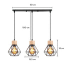 GobekUsa Industrial Wood Pendant Chandelier for Dinning Living Room Kitchen LED Fixture