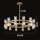 GobekUsa Crystal Chandelier Pendant Light for Living Room Dining Room Ceiling Lighting