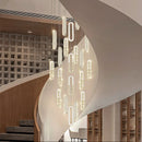 GobekUsa Crystal LED Chandelier: Modern Luxury Long Lighting Fixtures for Living Room Staircase