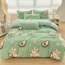 GobekUsa Aloe Cotton Printed Bed Sets 4Pcs Soft Cozy Bedding Set for Adults