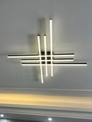 GobekUsa Black Chandelier LED Ceiling Lamp for Master Bedroom Living Room Energy Saving Light