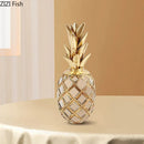 GobekUsa Golden Pineapple Resin Sculpture Desk Decoration Art Statuette