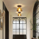 GobekUsa Copper Wood LED Ceiling Lamp Modern Indoor Lighting Fixtures