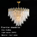 GobekUsa Leaf Glass Pendant Lamp: Modern Luxury Crystal Suspension for Living Room, Restaurant, Bedroom.