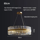 GobekUsa Golden Round Crystal Chandelier LED Ceiling Light for Living Room and Bedroom