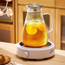 GobekUsa Glass Tea Set with Stainless Steel Lid Jug and Cups