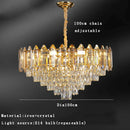 GobekUsa Gold Amber Crystal Chandelier Lights Modern Room Decor Hanging Lamp