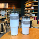 GobekUsa Double Wall Insulated Stainless Steel Water Bottle with Straw - Large Capacity Mug
