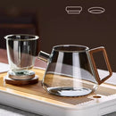 GobekUsa Glass Teapot Set Clear Teacup Kung Fu Tea Maker Milk Rose Set