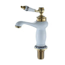 GobekUsa High Quality White Ceramic Basin Faucet with Golden Finish