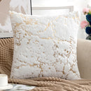 GobekUsa Golden Fur Cushion Cover White 43x43 - Luxury Home Decor Pillow Case