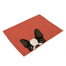 GobekUsa Dog Cat Pattern Cotton Linen Dining Table Mats 32*42cm