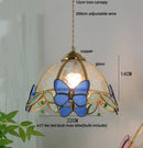 GobekUsa Butterfly Tiffany Glass Pendant Lamp Modern Nordic LED Hanging Light